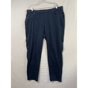 Ruby Rd Ankle Pants Womens 2X Navy New Pull On Stretch Tapered Classic